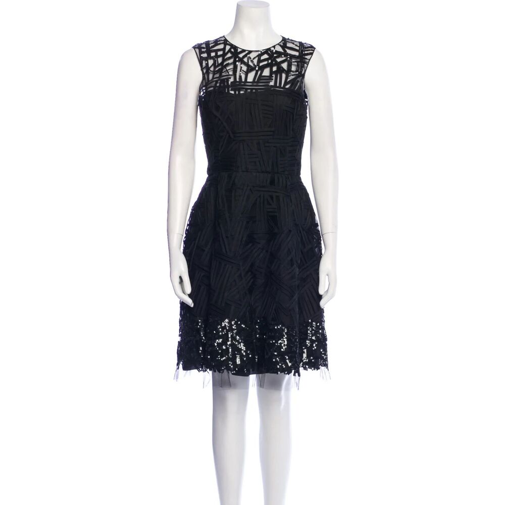 Oscar de la Renta Silk A-Line Dress Size 2 - Picture 4 of 6